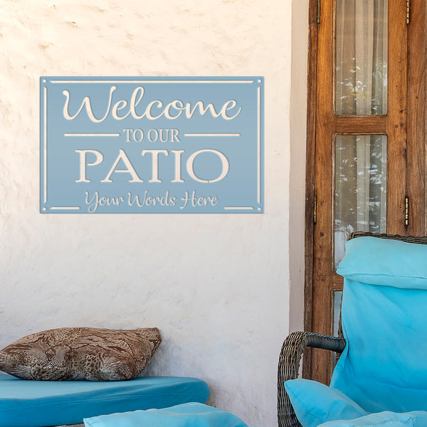 Metal Patio Sign Personalized Outdoor Welcome Sign For Porch or Deck Sign With Family Name Wedding Gift Idea