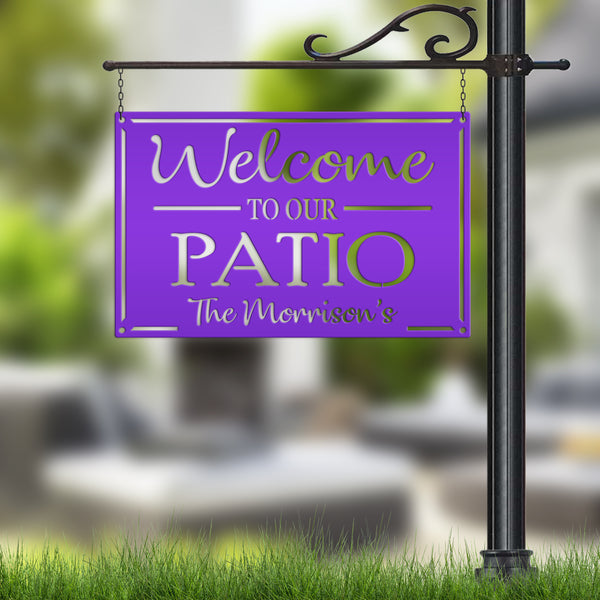 Metal Patio Sign Personalized Outdoor Welcome Sign For Porch or Deck Sign With Family Name Wedding Gift Idea