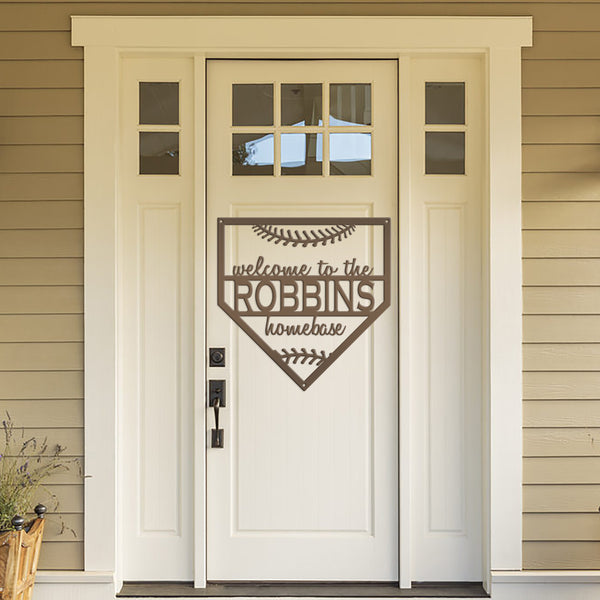 Baseball Home Plate Family Name Sign