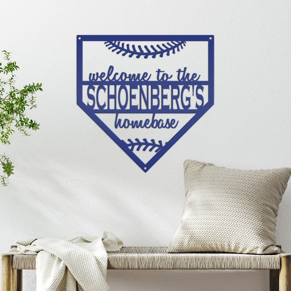 Baseball Home Plate Family Name Sign