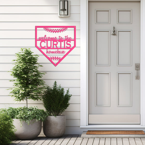 Baseball Home Plate Family Name Sign-Baseball Gift
