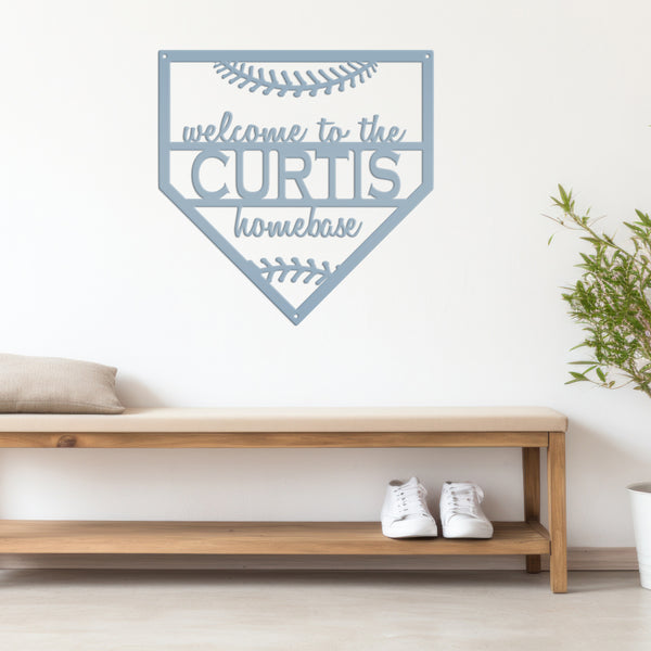 Baseball Home Plate Family Name Sign-Baseball Gift