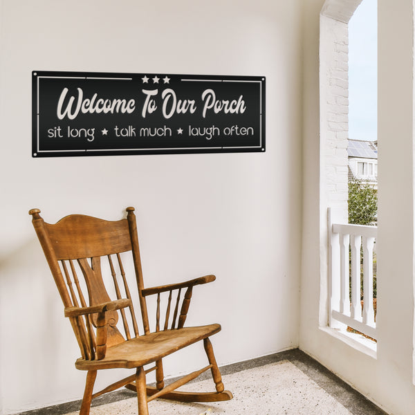 Welcome To Our Porch Metal Sign-Porch-Patio-Pool Metal Sign