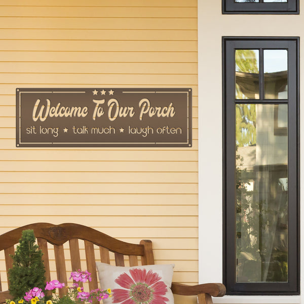 Welcome To Our Porch Metal Sign-Porch-Patio-Pool Metal Sign