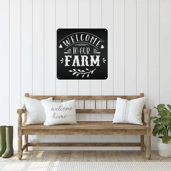 Welcome To Our Farm Metal Sign, Farmhouse Wall Decor & Wall Art, Farm Decor for Kitchen, Rustic Farm Decor
