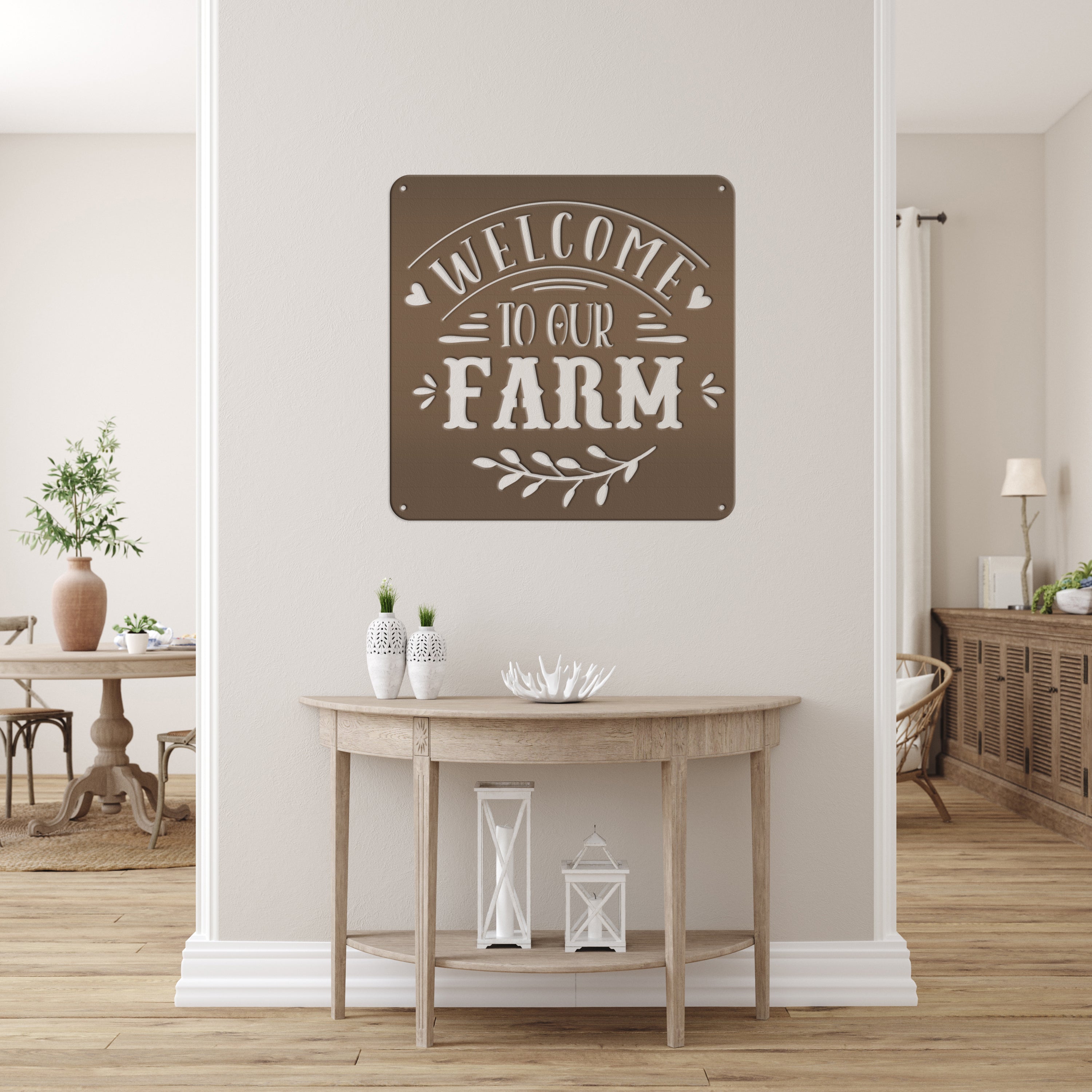Welcome To Our Farm Metal Sign Farmhouse Wall Decor Wall Art Farm Decor for Kitchen Rustic Farm Decor