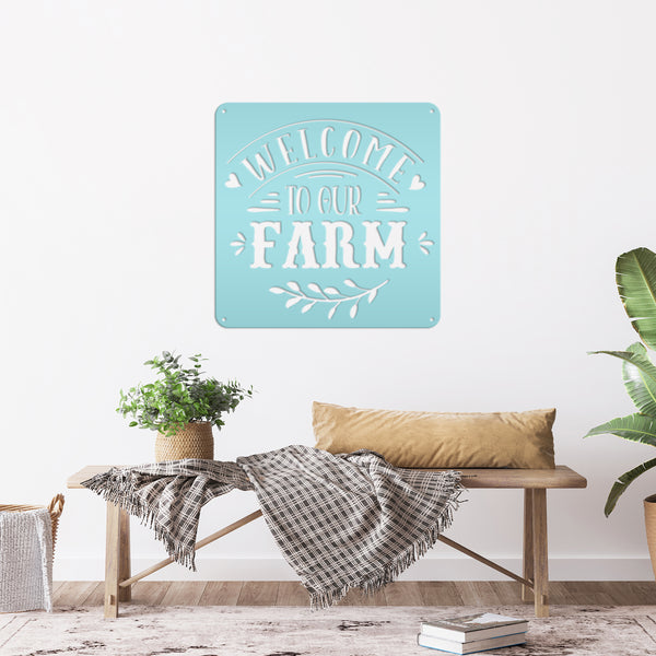 Welcome To Our Farm Metal Sign, Farmhouse Wall Decor & Wall Art, Farm Decor for Kitchen, Rustic Farm Decor