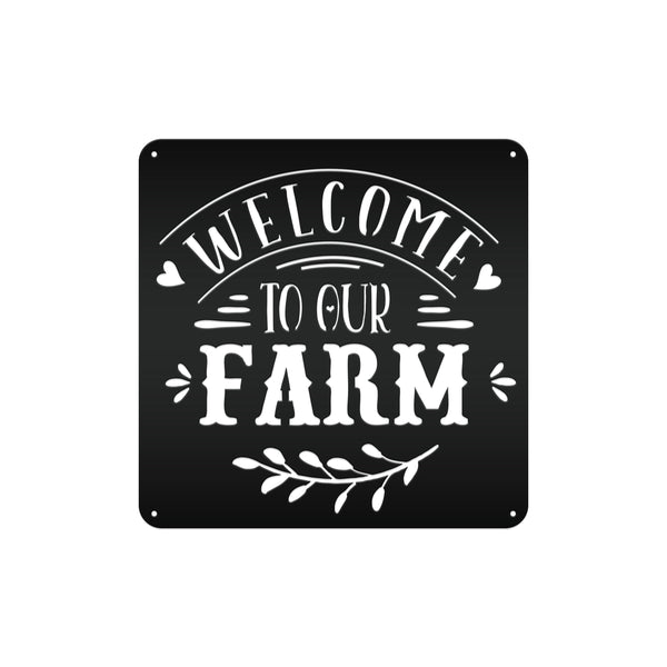 Welcome To Our Farm Metal Sign, Farmhouse Wall Decor & Wall Art, Farm Decor for Kitchen, Rustic Farm Decor