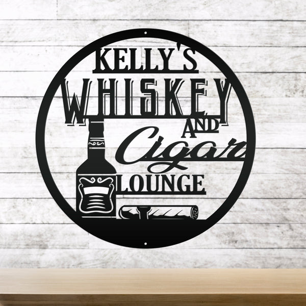 Custom Whiskey Bar Sign, Custom Bar Sign, Custom Cigar Lounge Bar SIgn & Decor, Fathers Day Gift, Pub Wall Decor & Wall Art