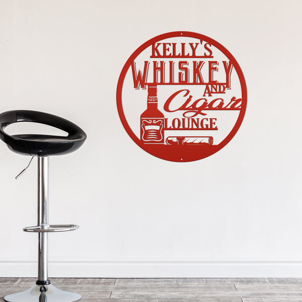 Custom Whiskey Bar Sign, Custom Bar Sign, Custom Cigar Lounge Bar SIgn & Decor, Fathers Day Gift, Pub Wall Decor & Wall Art