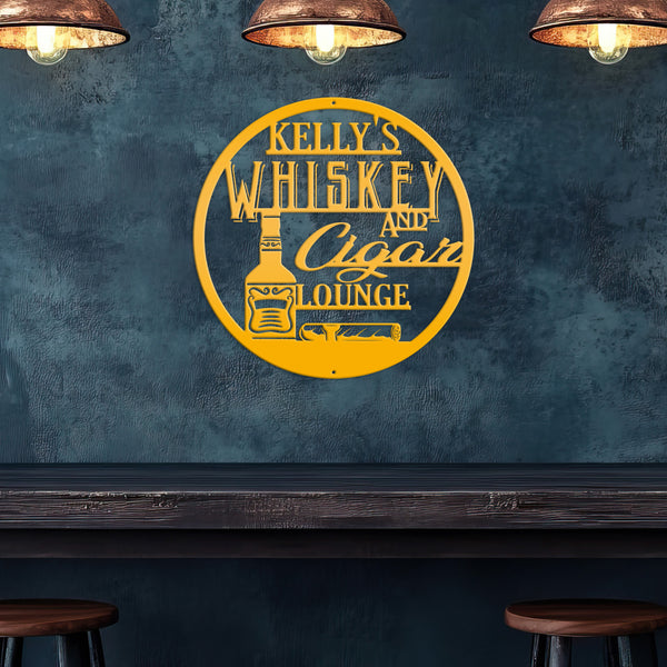 Custom Whiskey Bar Sign, Custom Bar Sign, Custom Cigar Lounge Bar SIgn & Decor, Fathers Day Gift, Pub Wall Decor & Wall Art