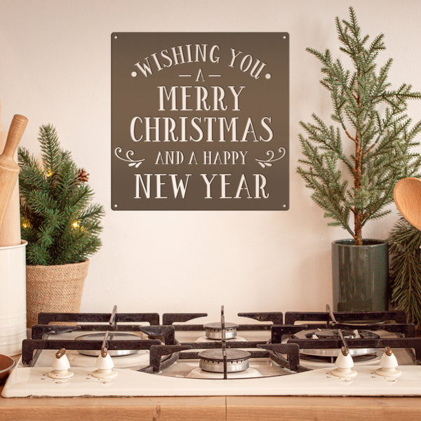 Wishing You A Merry Christmas And A Happy New Year Metal Sign