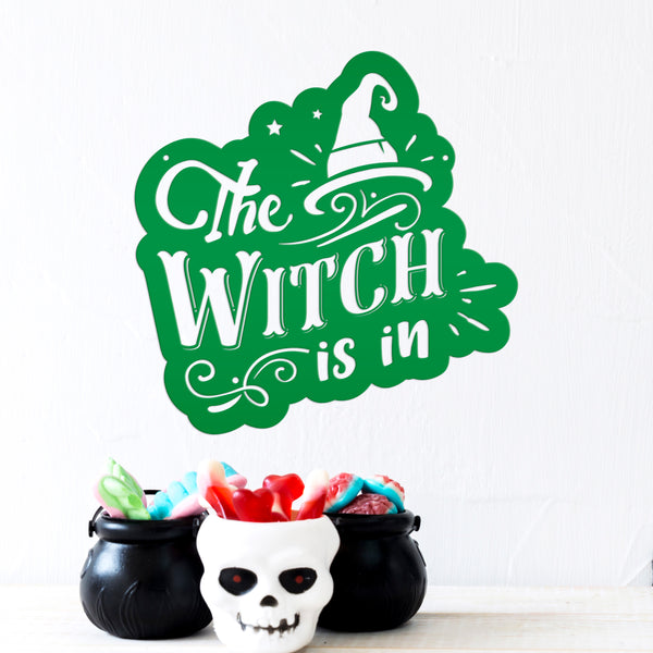 The Witch Is In Metal Sign - Halloween Decor