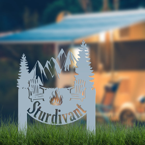 Custom Camping Sign - Family Name Campsite Sign-Campground Lot Sign