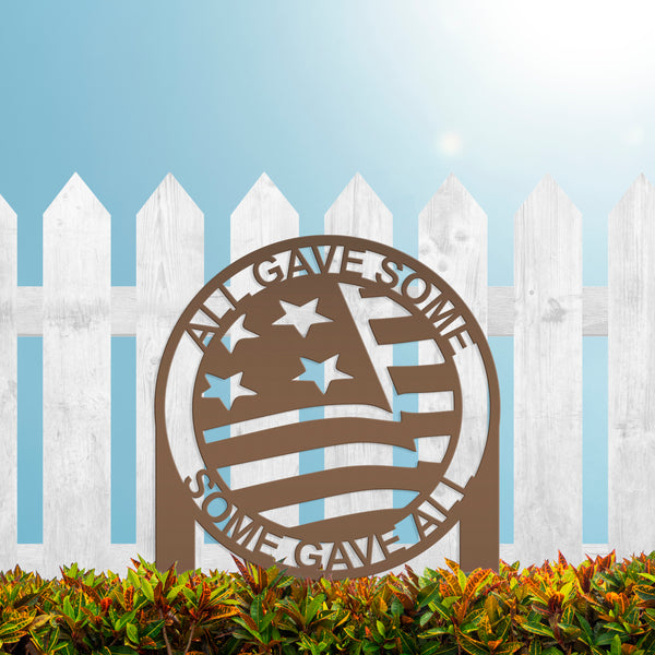 Patriotic Metal Yard Stake - Military Veteran-Veteran Decor -American Pride Decor-America Yard Decor-Memorial Decoration