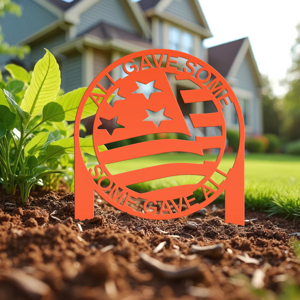 Patriotic Metal Yard Stake - Military Veteran-Veteran Decor -American Pride Decor-America Yard Decor-Memorial Decoration