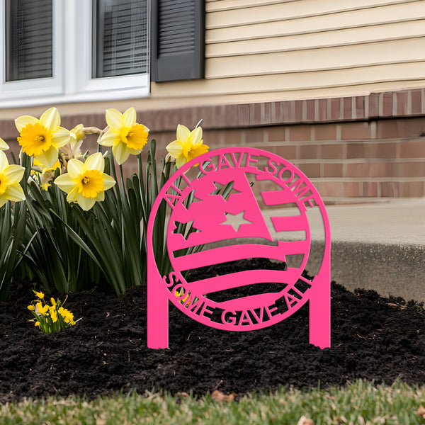 Patriotic Metal Yard Stake - Military Veteran-Veteran Decor -American Pride Decor-America Yard Decor-Memorial Decoration