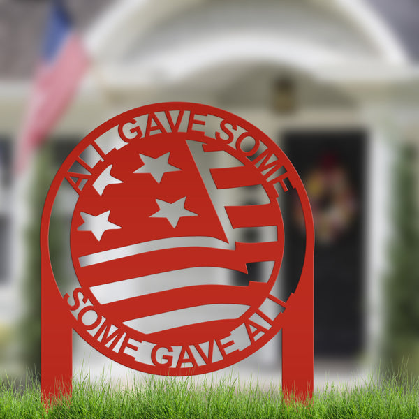 Patriotic Metal Yard Stake - Military Veteran-Veteran Decor -American Pride Decor-America Yard Decor-Memorial Decoration