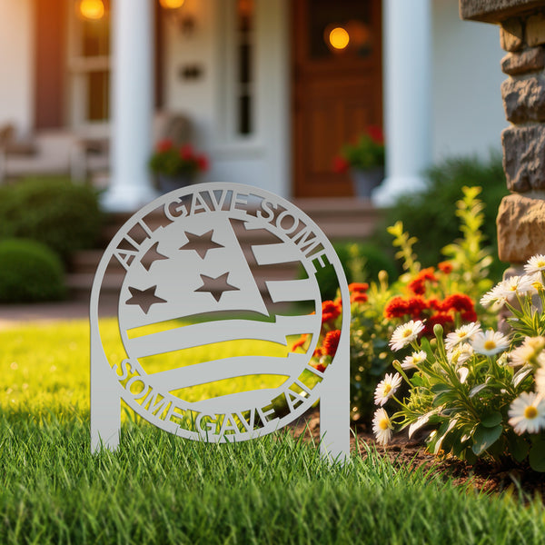 Patriotic Metal Yard Stake - Military Veteran-Veteran Decor -American Pride Decor-America Yard Decor-Memorial Decoration