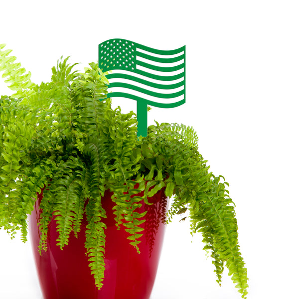 Patriotic American Flag Metal Garden Stake - Outdoor USA Home Decor - Independence Day Decorations - Laser Cut Yard Art - Gift for Veteran