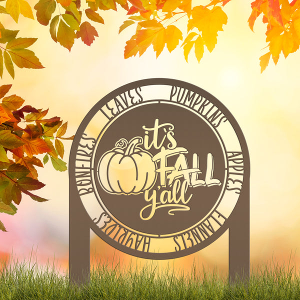 It's Fall Y'all Yard Sign  - Outdoor Fall Decorations-Fall Decor