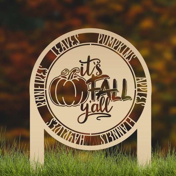 It's Fall Y'all Yard Sign  - Outdoor Fall Decorations-Fall Decor