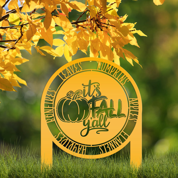 It's Fall Y'all Yard Sign  - Outdoor Fall Decorations-Fall Decor