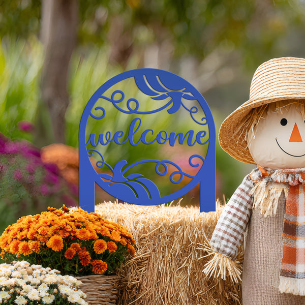 Pumpkin Welcome Yard, Welcome Fall Pumpkin Yard Stake, Welcome Fall Pumpkin Lawn Decor and Ornaments