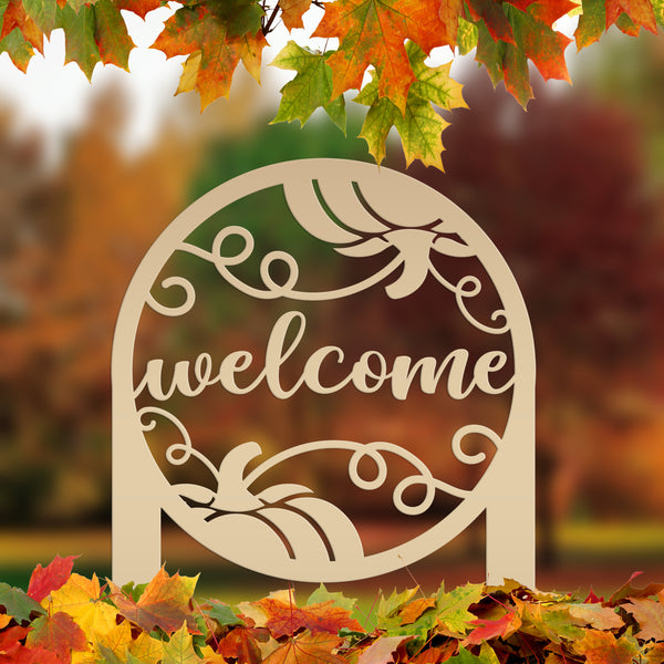Pumpkin Welcome Yard, Welcome Fall Pumpkin Yard Stake, Welcome Fall Pumpkin Lawn Decor and Ornaments