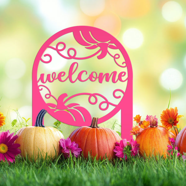 Pumpkin Welcome Yard, Welcome Fall Pumpkin Yard Stake, Welcome Fall Pumpkin Lawn Decor and Ornaments