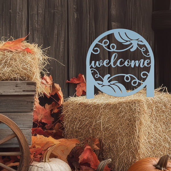 Pumpkin Welcome Yard, Welcome Fall Pumpkin Yard Stake, Welcome Fall Pumpkin Lawn Decor and Ornaments