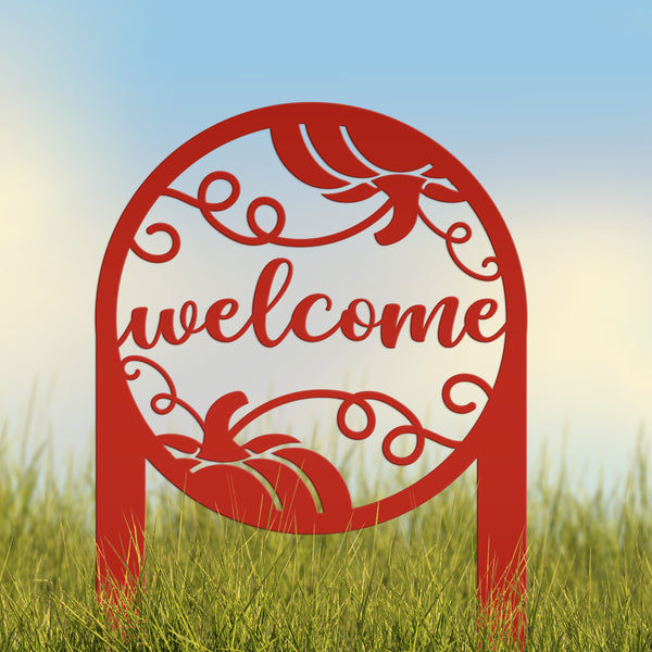 Pumpkin Welcome Yard, Welcome Fall Pumpkin Yard Stake, Welcome Fall Pumpkin Lawn Decor and Ornaments