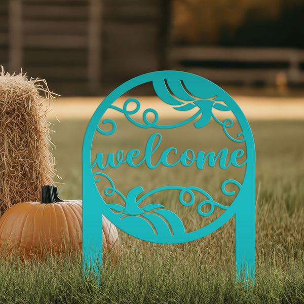 Pumpkin Welcome Yard, Welcome Fall Pumpkin Yard Stake, Welcome Fall Pumpkin Lawn Decor and Ornaments
