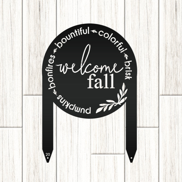 Welcome Fall Metal Yard Sign, Fall Yard Decor, Fall Lawn Decorations, Fall-Autumn Lawn Ornaments, Fall Decor for the Yard