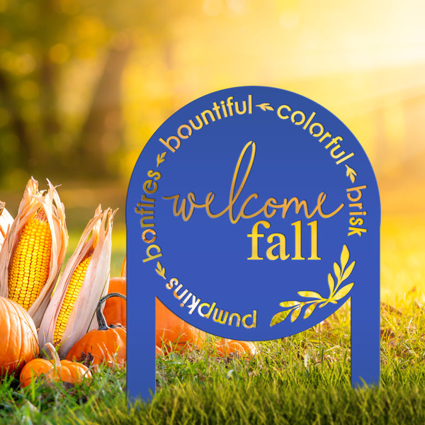 Welcome Fall Metal Yard Sign, Fall Yard Decor, Fall Lawn Decorations, Fall-Autumn Lawn Ornaments, Fall Decor for the Yard