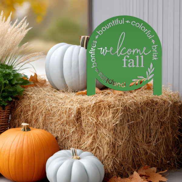 Welcome Fall Metal Yard Sign, Fall Yard Decor, Fall Lawn Decorations, Fall-Autumn Lawn Ornaments, Fall Decor for the Yard