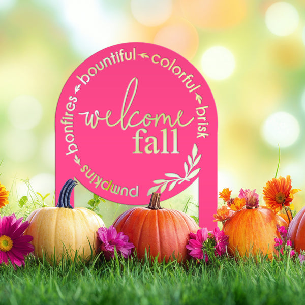 Welcome Fall Metal Yard Sign, Fall Yard Decor, Fall Lawn Decorations, Fall-Autumn Lawn Ornaments, Fall Decor for the Yard