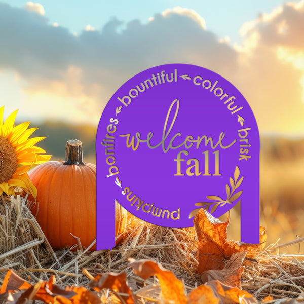 Welcome Fall Metal Yard Sign, Fall Yard Decor, Fall Lawn Decorations, Fall-Autumn Lawn Ornaments, Fall Decor for the Yard