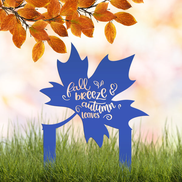 Fall Breeze Autumn Leaves Yard Decoration-Fall Yard Decorations -Outdoor Decorations-Metal Yard Stake