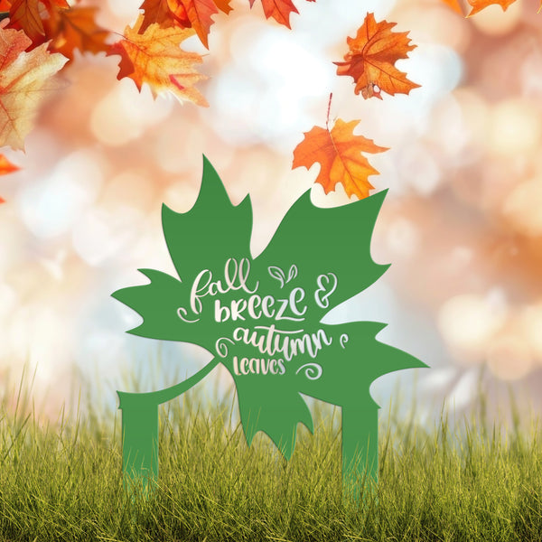 Fall Breeze Autumn Leaves Yard Decoration-Fall Yard Decorations -Outdoor Decorations-Metal Yard Stake