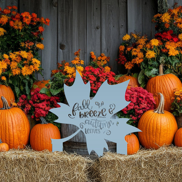 Fall Breeze Autumn Leaves Yard Decoration-Fall Yard Decorations -Outdoor Decorations-Metal Yard Stake