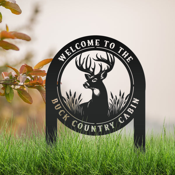 Deer Outdoor Metal Stake - Charming Custom Yard Art - Rustic Garden Sign - Buck Lawn Decor - Unique Personalized Gifts - Father's Day Gift