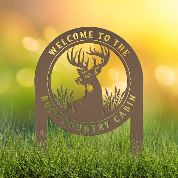 Deer Outdoor Metal Stake - Charming Custom Yard Art - Rustic Garden Sign - Buck Lawn Decor - Unique Personalized Gifts - Father's Day Gift