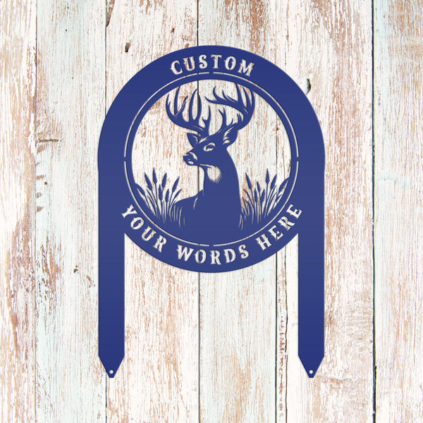 Deer Outdoor Metal Stake - Charming Custom Yard Art - Rustic Garden Sign - Buck Lawn Decor - Unique Personalized Gifts - Father's Day Gift