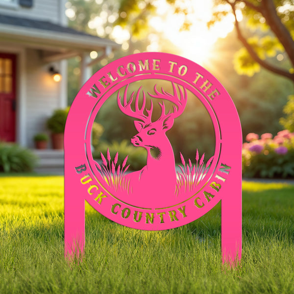 Deer Outdoor Metal Stake - Charming Custom Yard Art - Rustic Garden Sign - Buck Lawn Decor - Unique Personalized Gifts - Father's Day Gift