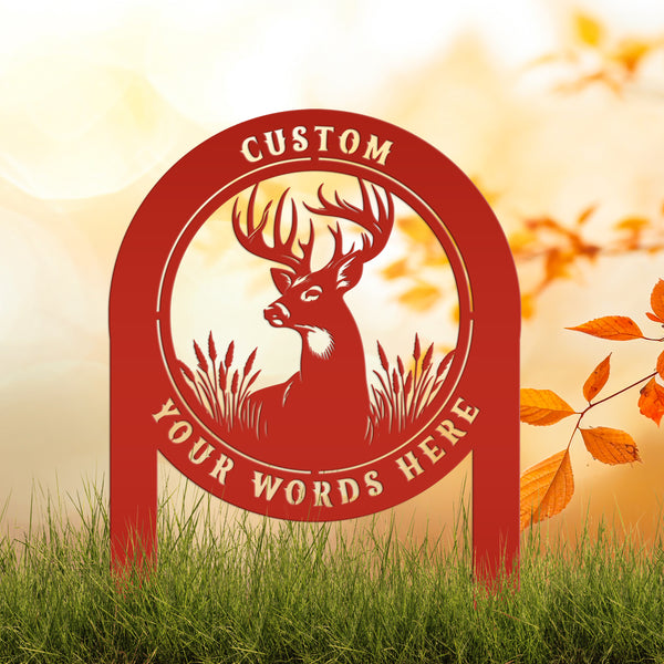 Deer Outdoor Metal Stake - Charming Custom Yard Art - Rustic Garden Sign - Buck Lawn Decor - Unique Personalized Gifts - Father's Day Gift