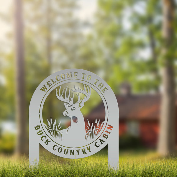 Deer Outdoor Metal Stake - Charming Custom Yard Art - Rustic Garden Sign - Buck Lawn Decor - Unique Personalized Gifts - Father's Day Gift