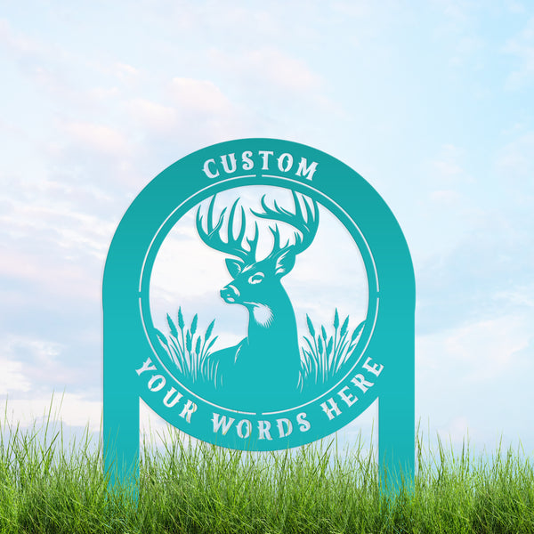 Deer Outdoor Metal Stake - Charming Custom Yard Art - Rustic Garden Sign - Buck Lawn Decor - Unique Personalized Gifts - Father's Day Gift