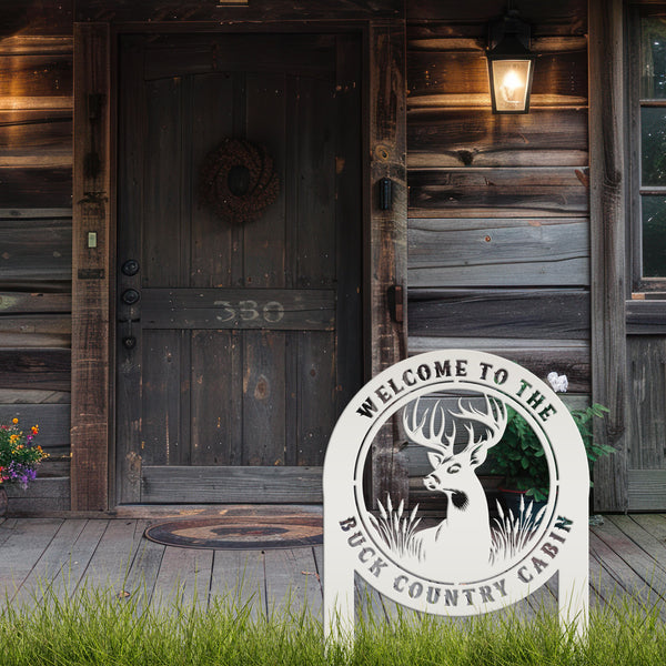 Deer Outdoor Metal Stake - Charming Custom Yard Art - Rustic Garden Sign - Buck Lawn Decor - Unique Personalized Gifts - Father's Day Gift