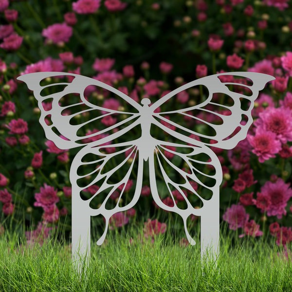 Outdoor Butterfly Metal Yard Stake Sign - Butterfly Yard Decor-Butterfly Lawn Ornament- Butterfly Flower Garden